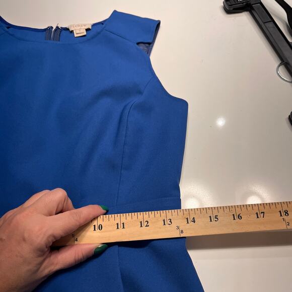 J. Crew Blue Wool Crepe Casey Dress Size 2 - Picture 8 of 9